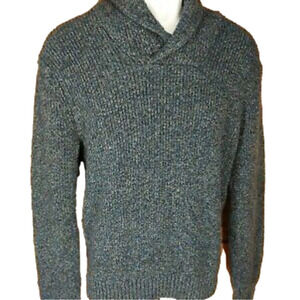 NWOT- American Eagle Shawl Collar Sweater Pullover Blue‎ Wool Blend